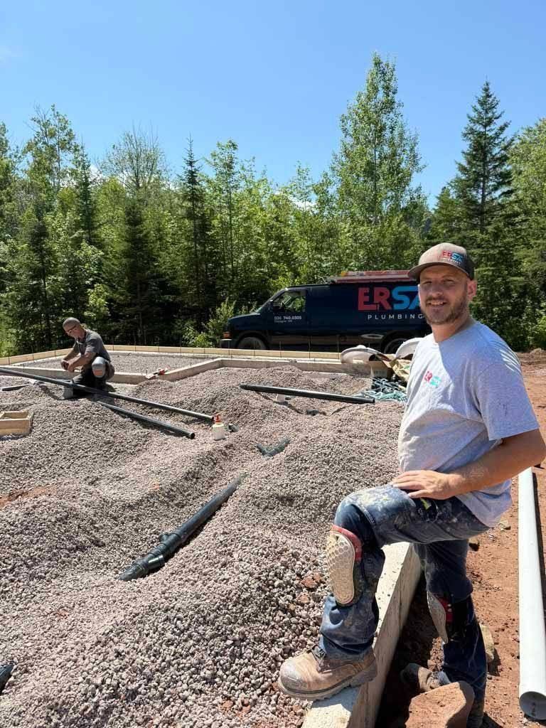 ERSA Plumbing team member on a residential excavation site