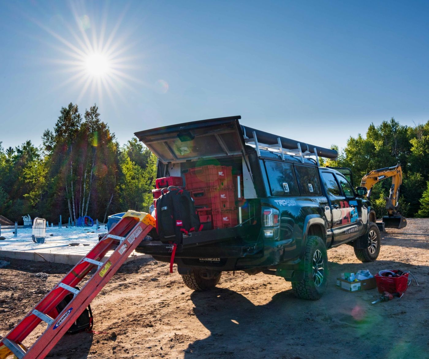 ERSA Plumbing crew installing underground and under-slab plumbing on a new construction site