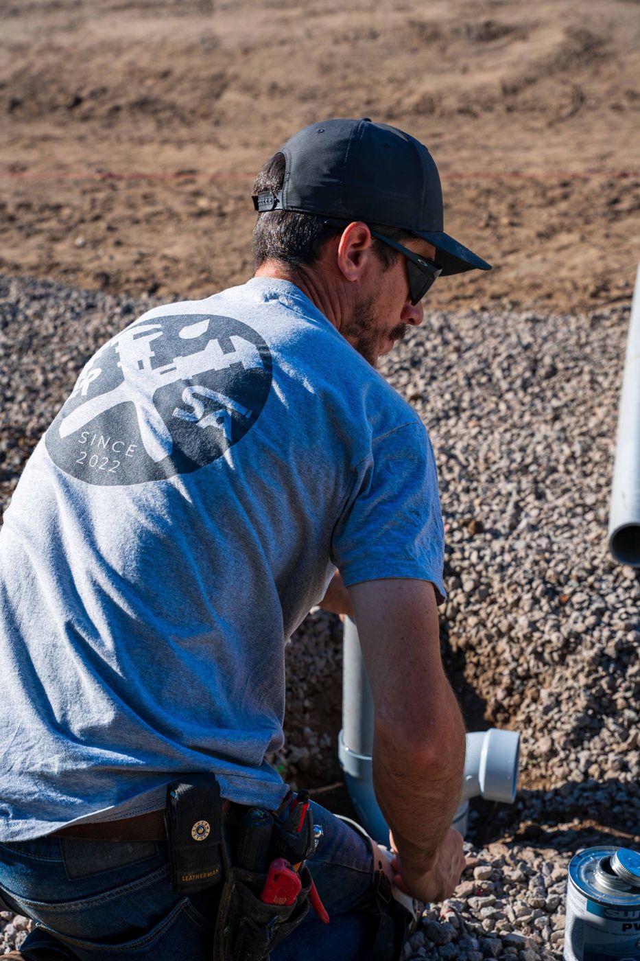 ERSA Plumbing crew installing underground and under-slab plumbing on a new construction site